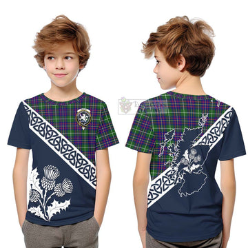 Inglis Tartan Kid T-Shirt Featuring Thistle and Scotland Map Youth XL Size14 - Tartan Vibes Clothing