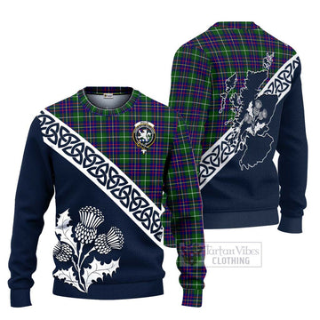 Inglis Tartan Ugly Sweater Featuring Thistle and Scotland Map Unisex - Tartan Vibes Clothing