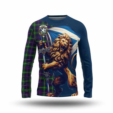 Inglis Tartan Family Crest Long Sleeve T-Shirt with Scottish Majestic Lion Unisex - Tartan Vibes Clothing