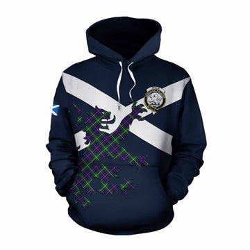 Inglis Tartan Lion Rampant Cotton Hoodie Proudly Display Your Heritage with Alba Gu Brath and Clan Name Pullover Hoodie XS - Tartan Vibes Clothing