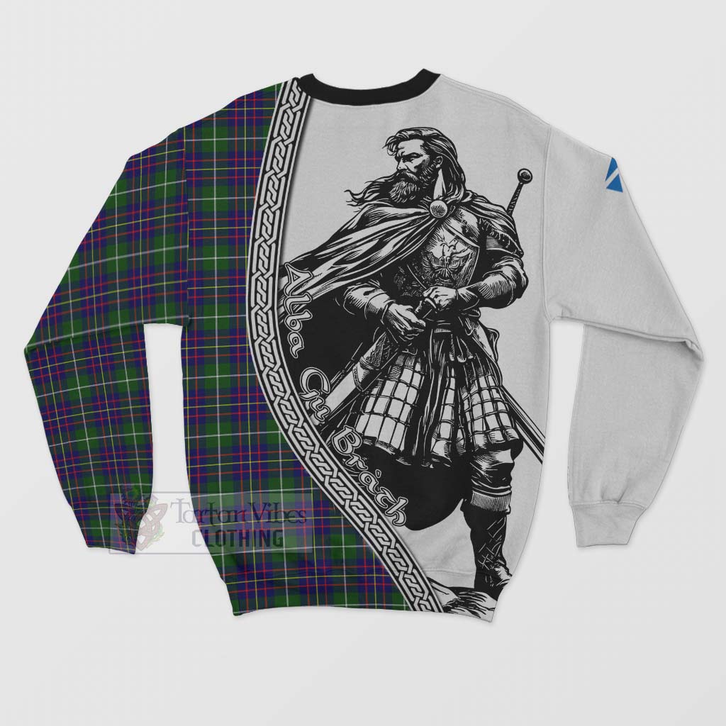 Inglis Tartan Clan Crest Sweatshirt with Highlander Warrior Celtic Style - Tartan Vibes Clothing