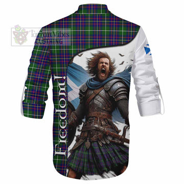 Inglis Crest Tartan Ghillie Kilt Shirt Inspired by the Freedom of Scottish Warrior - Tartan Vibes Clothing