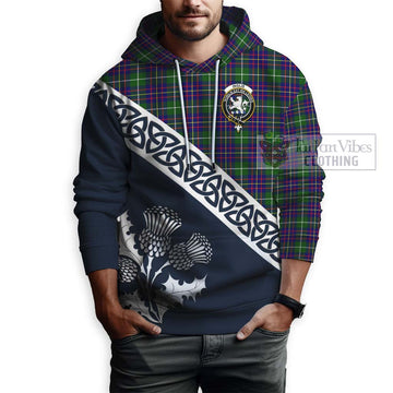 Inglis Tartan Hoodie Featuring Thistle and Scotland Map - Tartan Vibes Clothing