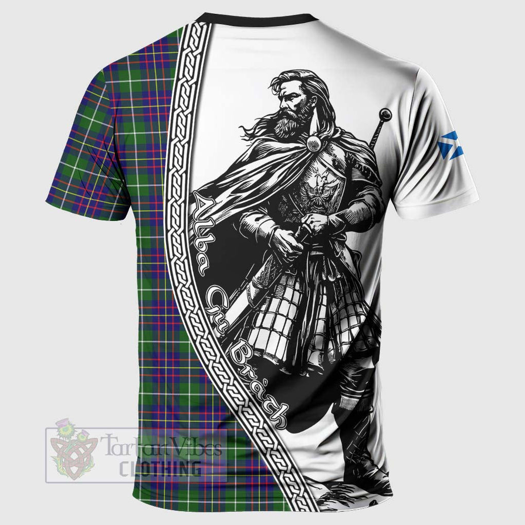 Inglis Tartan Clan Crest T-Shirt with Highlander Warrior Celtic Style - Tartan Vibes Clothing