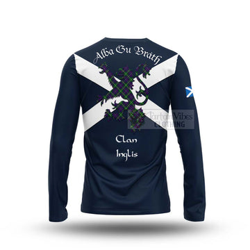 Inglis Tartan Lion Rampant Long Sleeve T-Shirt Proudly Display Your Heritage with Alba Gu Brath and Clan Name - Tartan Vibes Clothing