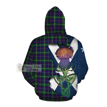 Inglis Tartan Family Crest Cotton Hoodie Scottish Thistle Celtic Inspired Pullover Hoodie - Tartan Vibes Clothing