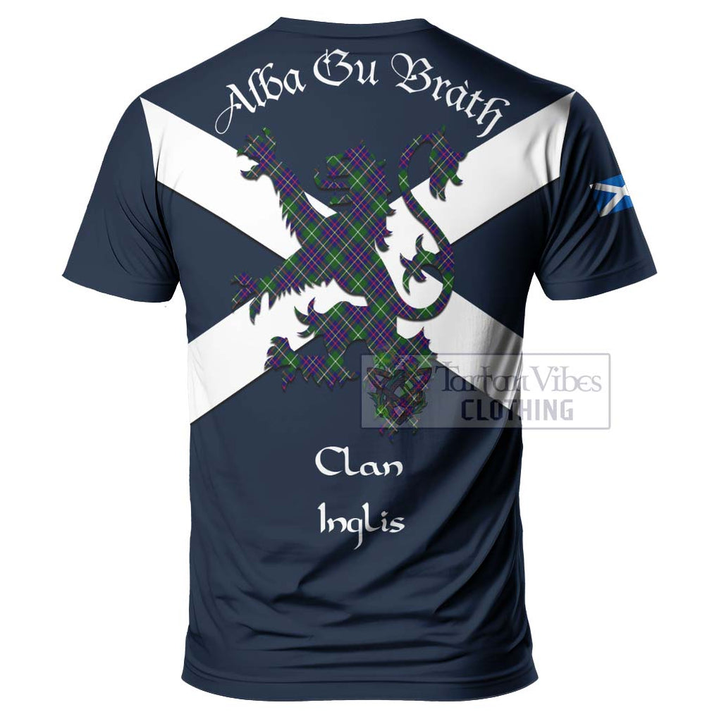 Tartan Vibes Clothing Inglis Tartan Lion Rampant T-Shirt – Proudly Display Your Heritage with Alba Gu Brath and Clan Name