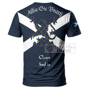 Inglis Tartan Lion Rampant T-Shirt Proudly Display Your Heritage with Alba Gu Brath and Clan Name