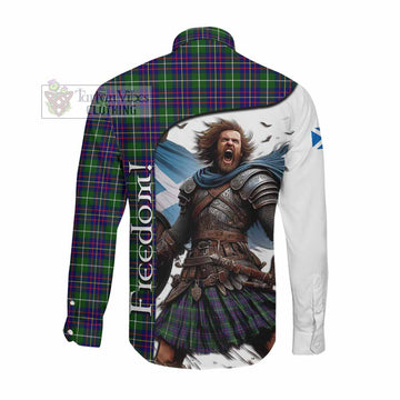 Inglis Crest Tartan Long Sleeve Button Shirt Inspired by the Freedom of Scottish Warrior Men's Shirt - Tartan Vibes Clothing