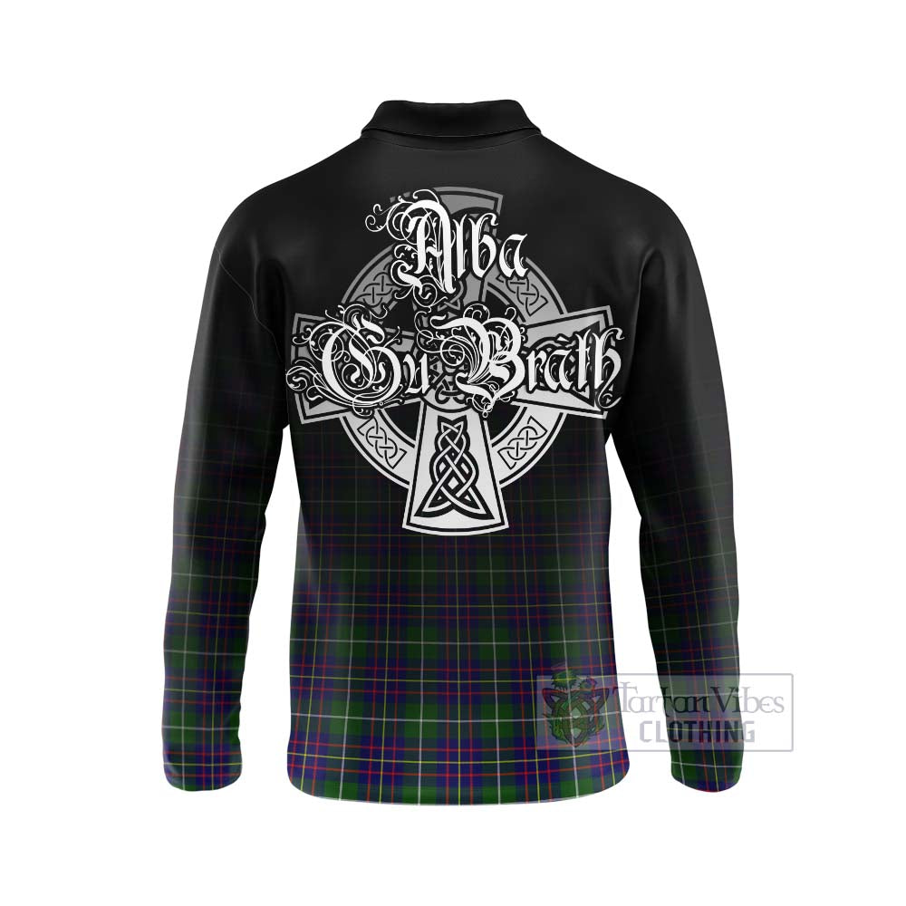 Inglis Tartan Long Sleeve Polo Shirt Featuring Alba Gu Brath Family Crest Celtic Inspired - Tartan Vibes Clothing