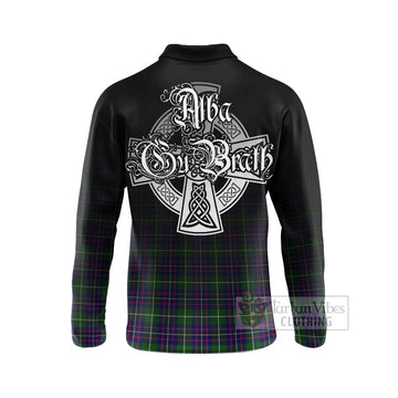 Inglis Tartan Long Sleeve Polo Shirt Featuring Alba Gu Brath Family Crest Celtic Inspired - Tartan Vibes Clothing