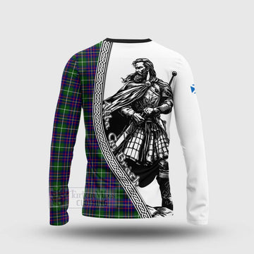 Inglis Tartan Clan Crest Long Sleeve T-Shirt with Highlander Warrior Celtic Style - Tartan Vibes Clothing