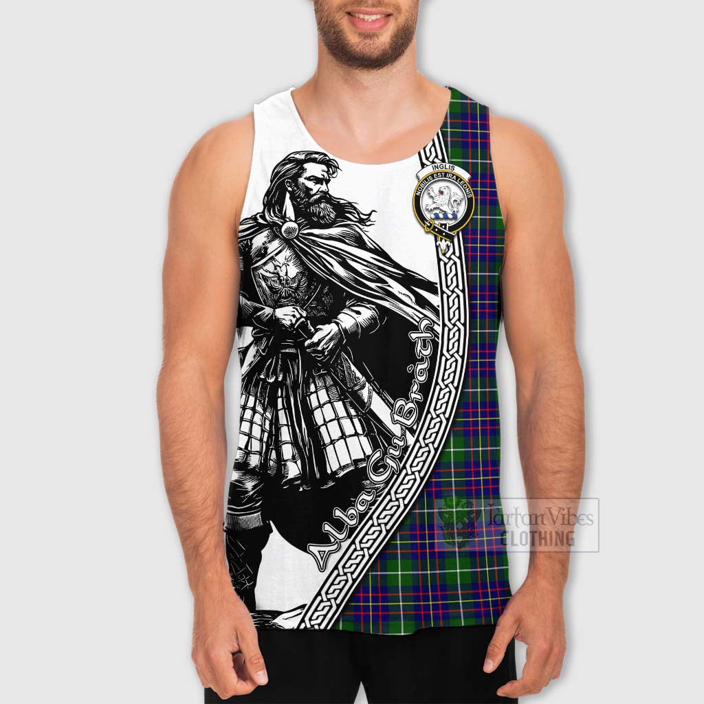 Inglis Tartan Clan Crest Men's Tank Top with Highlander Warrior Celtic Style - Tartan Vibes Clothing