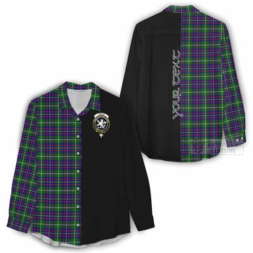 Inglis Tartan Women's Casual Shirt with Family Crest and Half Of Me Style - Tartan Vibes Clothing