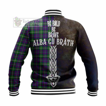 Tartan Vibes Clothing Inglis Tartan Family Crest Baseball Jacket Alba Gu Brath Be Brave Lion Ancient Style