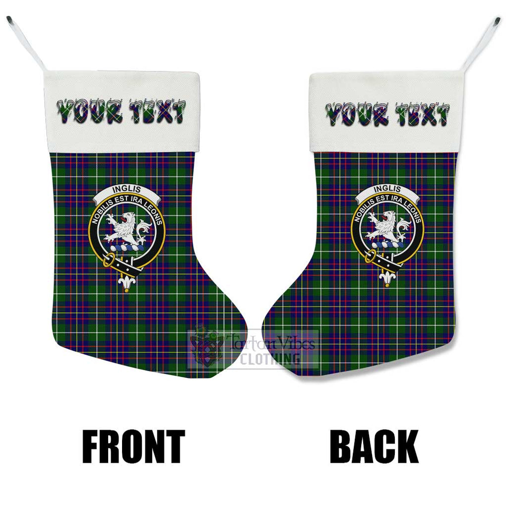 Inglis Tartan Family Crest Christmas Stocking with Personalized Text - Tartan Vibes Clothing