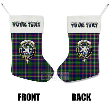 Inglis Tartan Family Crest Christmas Stocking with Personalized Text - Tartan Vibes Clothing