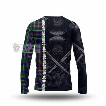 Inglis Tartan Long Sleeve T-Shirt with Family Crest Cross Sword Thistle Celtic Vibes - Tartan Vibes Clothing