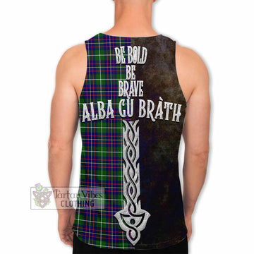 Inglis Tartan Family Crest Men's Tank Top Alba Gu Brath Be Brave Lion Ancient Style - Tartan Vibes Clothing
