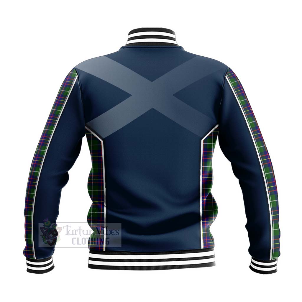 Inglis Tartan Baseball Jacket with Family Crest and Scottish Thistle Vibes Sport Style - Tartan Vibes Clothing