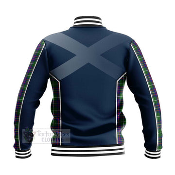 Tartan Vibes Clothing Inglis Tartan Baseball Jacket with Family Crest and Scottish Thistle Vibes Sport Style