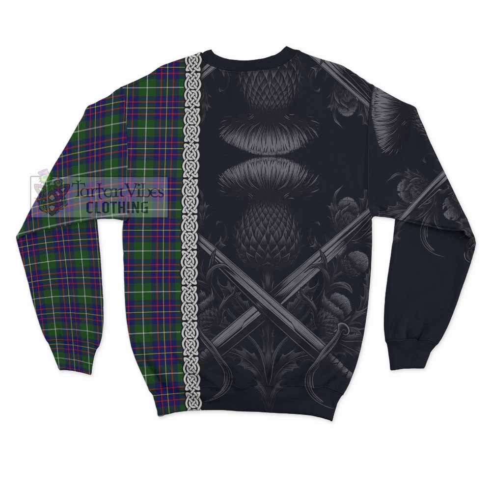 Inglis Tartan Sweatshirt with Family Crest Cross Sword Thistle Celtic Vibes - Tartan Vibes Clothing