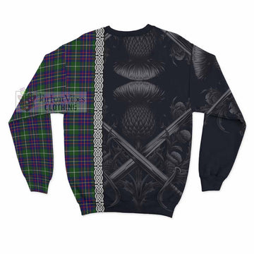 Inglis Tartan Sweatshirt with Family Crest Cross Sword Thistle Celtic Vibes - Tartan Vibes Clothing