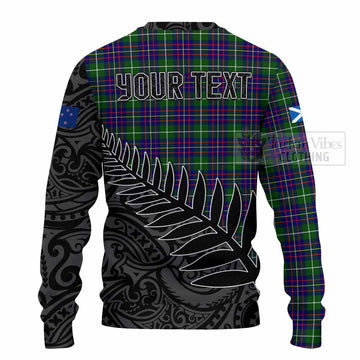 Tartan Vibes Clothing Inglis Crest Tartan Knitted Sweater with New Zealand Silver Fern Half Style