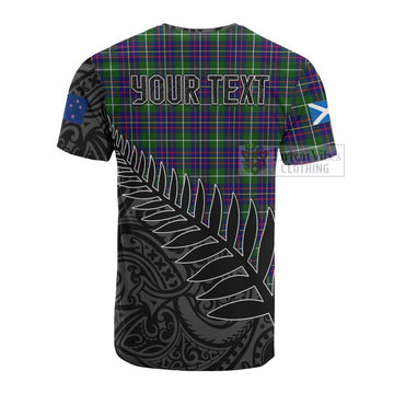 Inglis Crest Tartan Cotton T-shirt with New Zealand Silver Fern Half Style