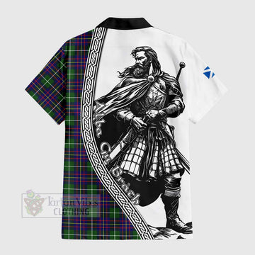Inglis Tartan Clan Crest Hawaiian Shirt with Highlander Warrior Celtic Style - Tartan Vibes Clothing