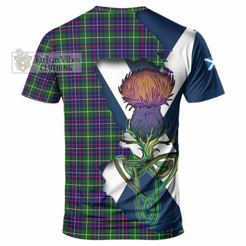 Inglis Tartan Family Crest T-Shirt Scottish Thistle Celtic Inspired