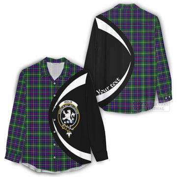 Inglis Tartan Women's Casual Shirt with Family Crest Circle Style - Tartan Vibes Clothing