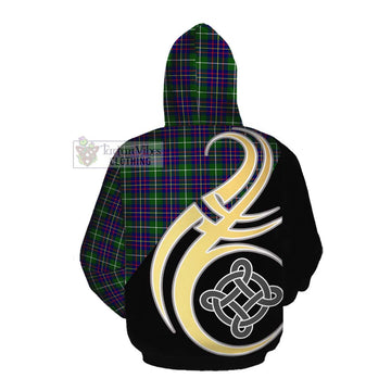 Inglis Tartan Cotton Hoodie with Family Crest and Celtic Symbol Style Pullover Hoodie - Tartan Vibes Clothing