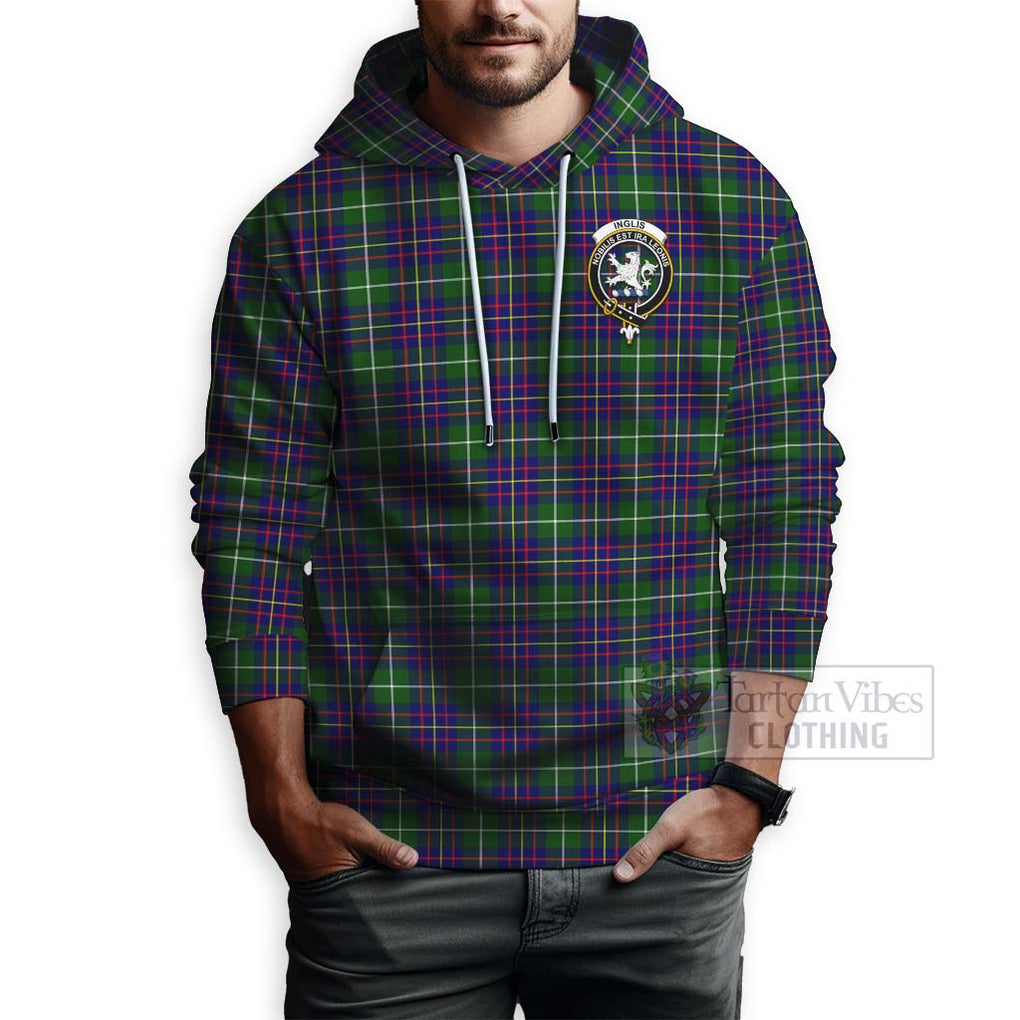 Inglis Tartan Hoodie with Family Crest Celtic Skull Style - Tartan Vibes Clothing