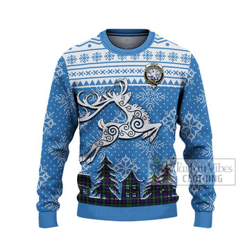 Inglis Clan Christmas Ugly Sweater Celtic Reindeer Style - Tartan Vibes Clothing