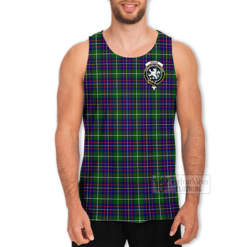 Inglis Tartan Men's Tank Top with Family Crest Celtic Skull Style - Tartan Vibes Clothing