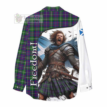 Inglis Crest Tartan Women's Casual Shirt Inspired by the Freedom of Scottish Warrior - Tartan Vibes Clothing
