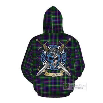 Inglis Tartan Cotton Hoodie with Family Crest Celtic Skull Style Pullover Hoodie - Tartan Vibes Clothing