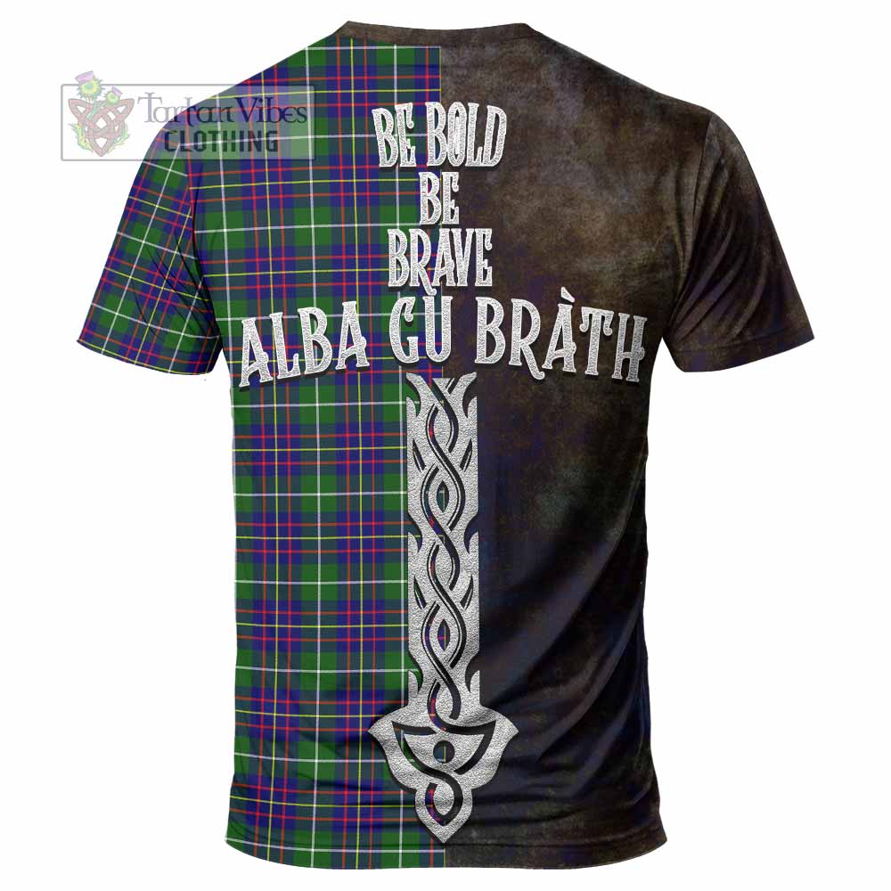 Tartan Vibes Clothing Inglis Tartan Family Crest T-Shirt Alba Gu Brath Be Brave Lion Ancient Style