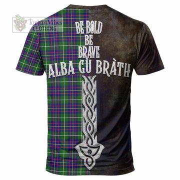 Inglis Tartan Family Crest T-Shirt Alba Gu Brath Be Brave Lion Ancient Style