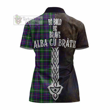 Inglis Tartan Family Crest Women's Polo Shirt Alba Gu Brath Be Brave Lion Ancient Style - Tartan Vibes Clothing
