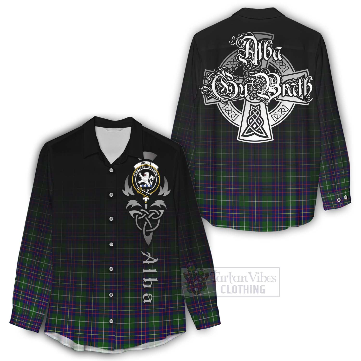 Inglis Tartan Women's Casual Shirt Featuring Alba Gu Brath Family Crest Celtic Inspired - Tartan Vibes Clothing