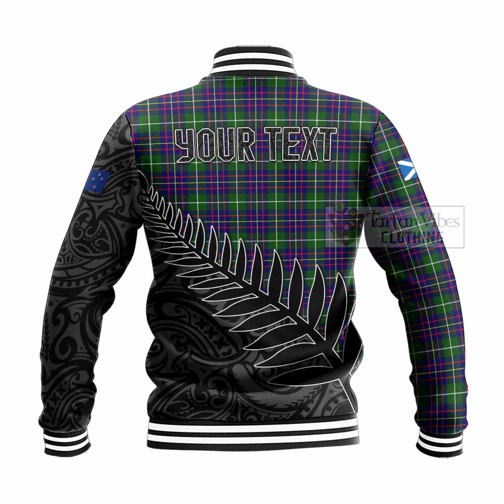 Inglis Crest Tartan Baseball Jacket with New Zealand Silver Fern Half Style - Tartan Vibes Clothing