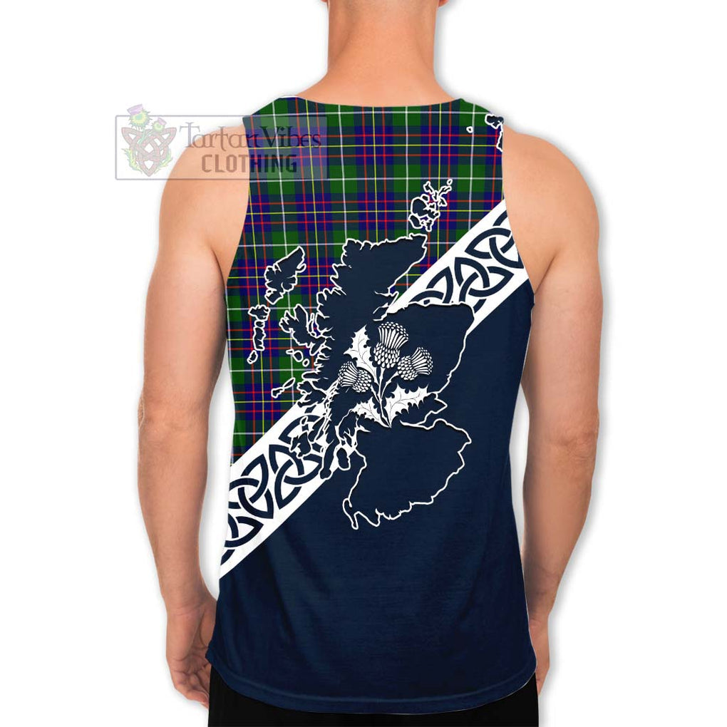 Inglis Tartan Men's Tank Top Featuring Thistle and Scotland Map - Tartan Vibes Clothing