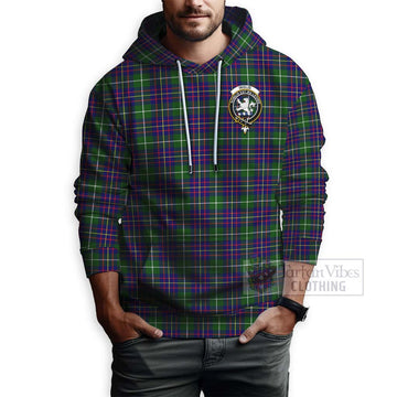 Inglis Tartan Hoodie with Family Crest and Bearded Skull Holding Bottles of Whiskey - Tartan Vibes Clothing