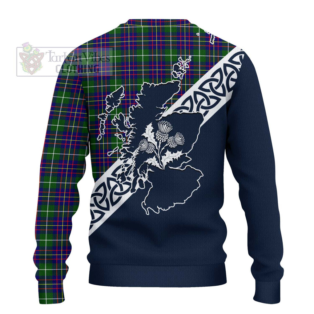 Inglis Tartan Ugly Sweater Featuring Thistle and Scotland Map - Tartan Vibes Clothing