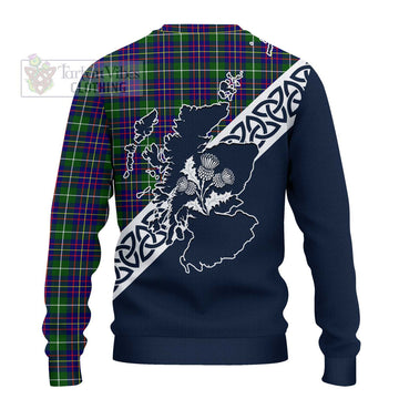 Inglis Tartan Ugly Sweater Featuring Thistle and Scotland Map - Tartan Vibes Clothing
