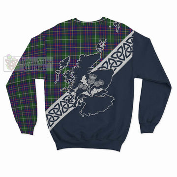 Inglis Tartan Sweatshirt Featuring Thistle and Scotland Map - Tartan Vibes Clothing