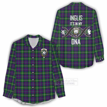 Inglis Tartan Women's Casual Shirt with Family Crest DNA In Me Style - Tartan Vibes Clothing