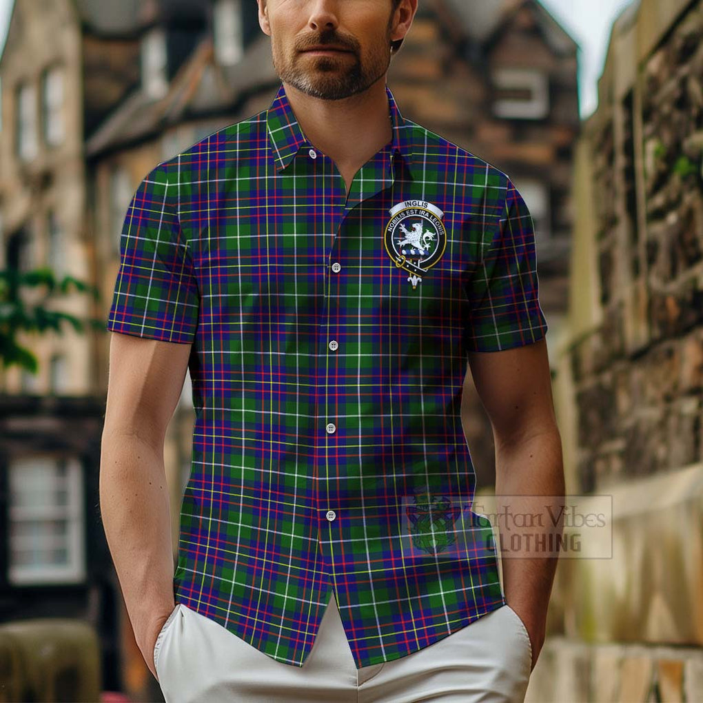 Inglis Tartan Hawaiian Shirt with Family Crest Celtic Skull Style - Tartan Vibes Clothing